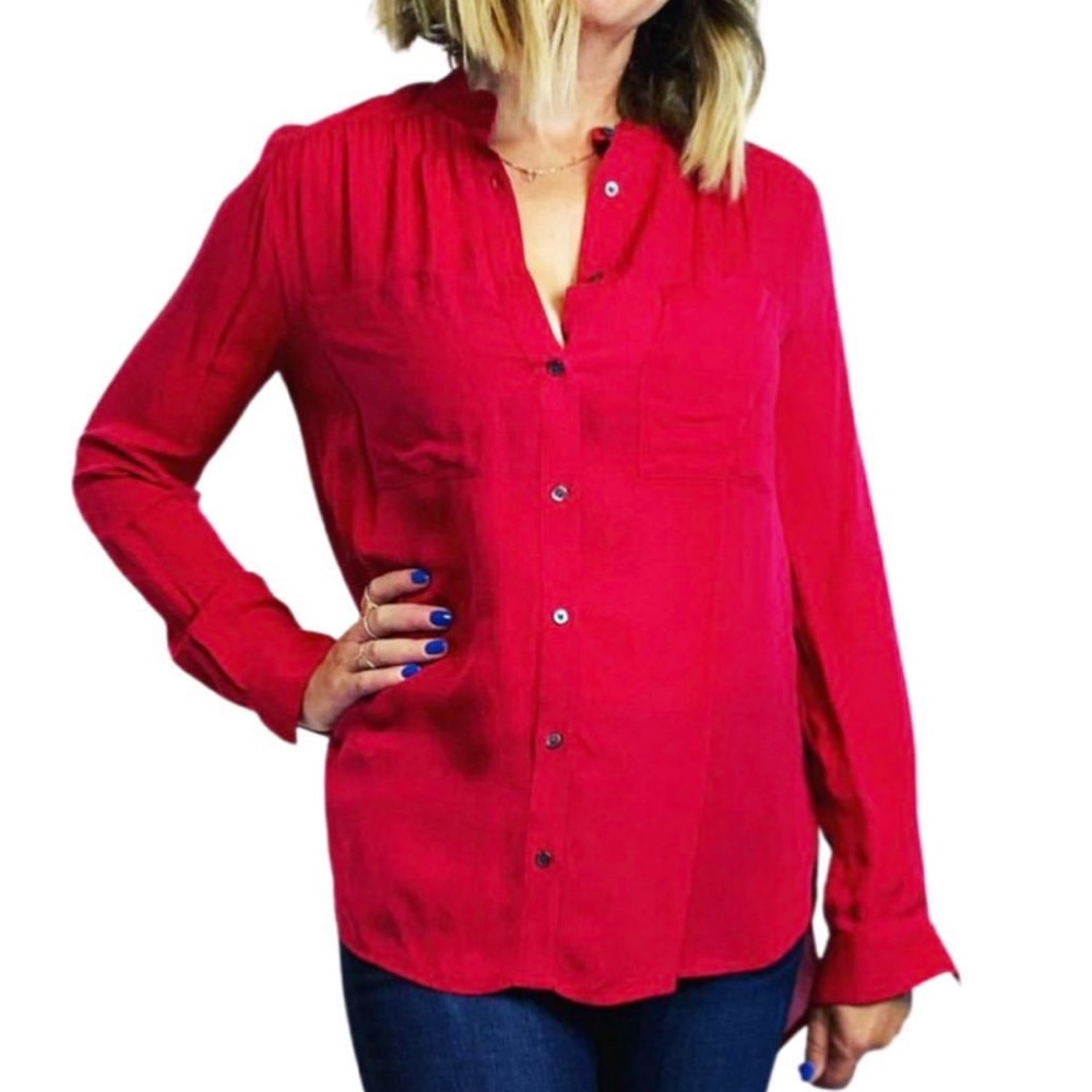 Haute Hippie “The boyfriend blouse” in Red Sz L